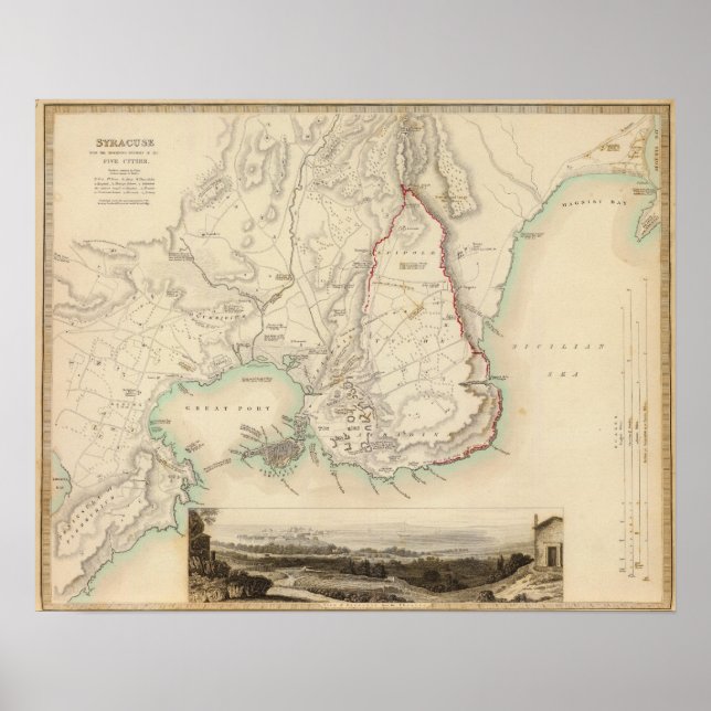 Póster Syracuse & remaining vestiges of its five cities (Frente)