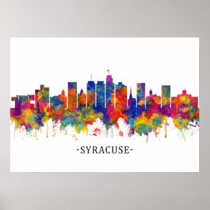 Póster Syracuse USA Skyline