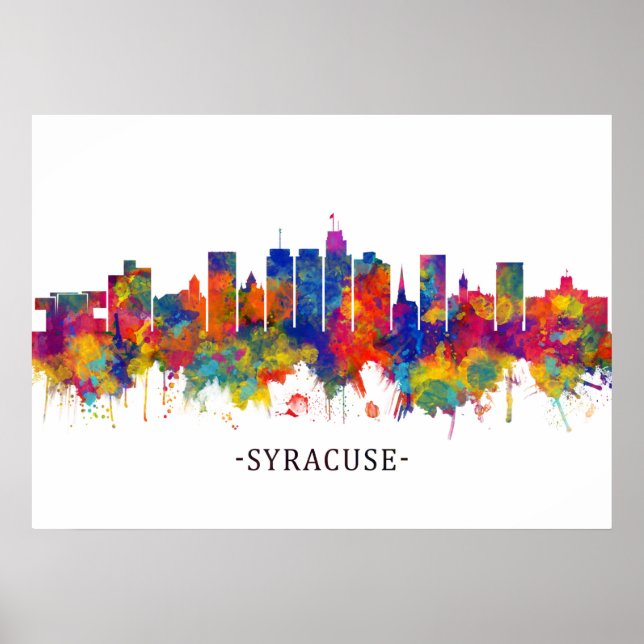Póster Syracuse USA Skyline (Frente)