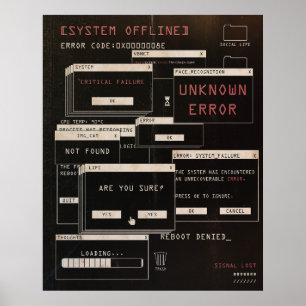 Póster System Offline - Diseño Techno-Brutalist
