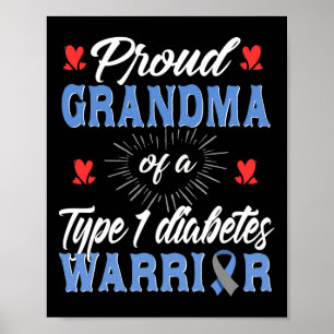 Póster T1d Abuela Orgullosa Diabetes Conciencia Tipo 1 In