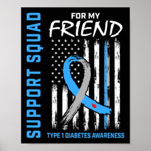 Póster T1d Conciencia Amigo de la Bandera de Estados Unid