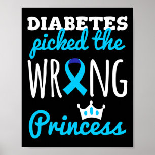 Póster T1d Conciencia Princesa Chicas Diabetes Awa