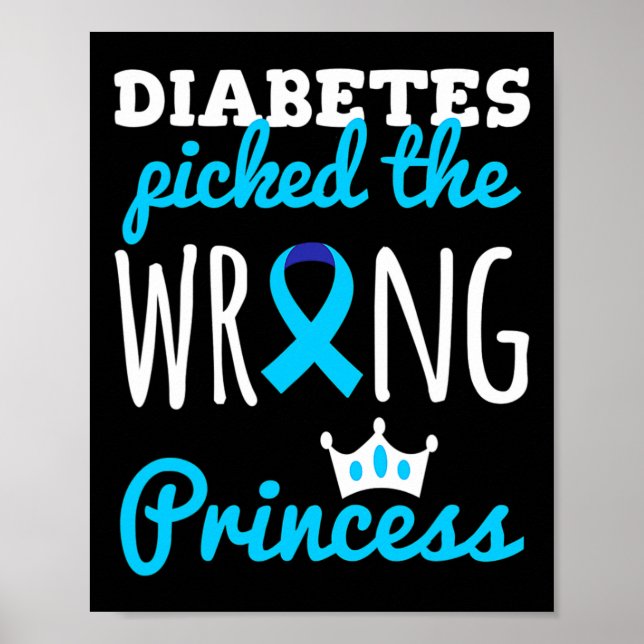 Póster T1d Conciencia Princesa Chicas Diabetes Awa (Frente)
