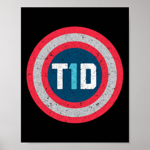 Póster T1d Diabética Tipo 1 Sensibilización sobre la diab