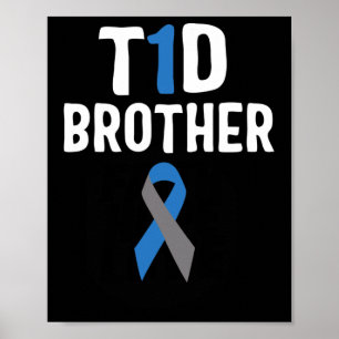 Póster T1d Hermano Diabetes Conciencia Tipo 1 Insulina Pa