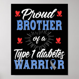Póster T1D Hermano Orgulloso Diabetes Conciencia Tipo 1 I