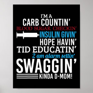 Póster T1d Madre diabética Tipo 1 Sensibilización sobre l