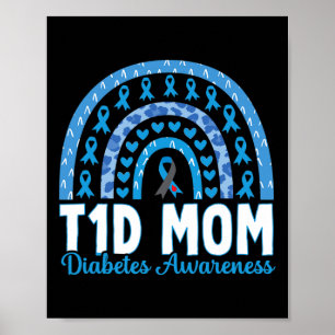 Póster T1D Mamá Arcoiris Concienciación sobre diabetes ti
