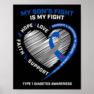 Póster T1d Mamá la lucha de mi hijo es mi lucha contra la