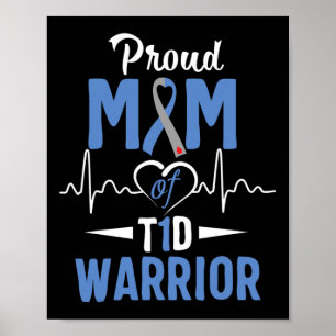 Póster T1d Orgullosa Mamá Diabetes Conciencia Tipo 1 Insu