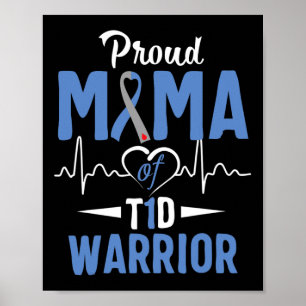 Póster T1D Orgullosa Mamá Diabetes Conciencia Tipo 1 Insu