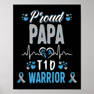 Póster T1D orgulloso de Papa Diabetes Sensibilización al