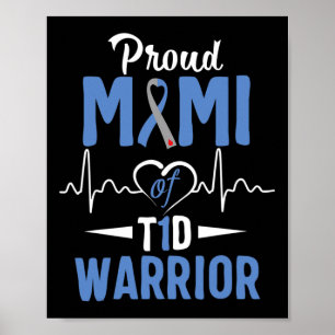 Póster T1d Proud Mimi Diabetes Conciencia Tipo 1 Insulina