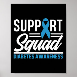 Póster T1D T2D Warrier Support Squad Diabetes Sensibiliza