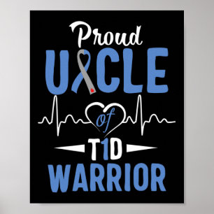 Póster T1D Tío Orgulloso Diabetes Conciencia Tipo 1 Insul