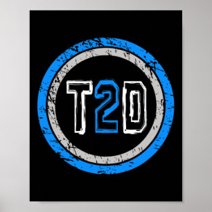 Póster T2d Azul Emblema Tipo 2 Conciencia sobre la diabet