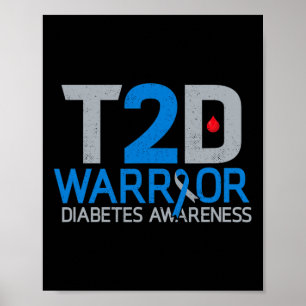 Póster T2d Guerrero Diabetes Conciencia Tipo 2 Fibra Diab