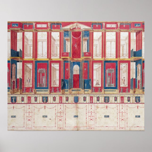 Póster T31456 Estudio de un Fresco Romano, 1775 (p/c, gou (Frente)