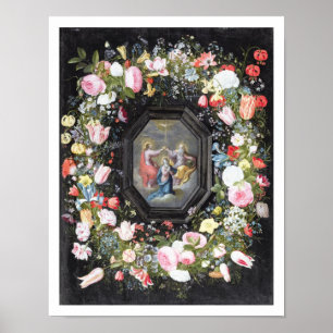 Póster T33453 La coronación de la Virgen rodeada por