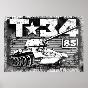 Póster T-34-85 Tanque medio soviético