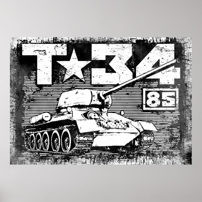 Póster T-34-85 Tanque medio soviético (Frente)