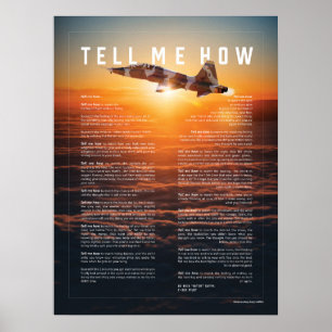 Póster T-38 Talon con Tell Me How oda to vuelo