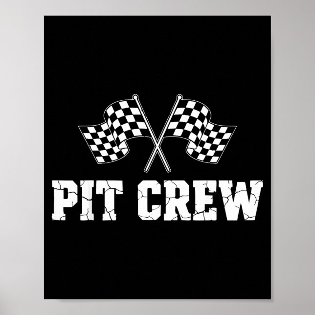 Póster T Crew Race Car Birthday Party Family Matching Car (Frente)