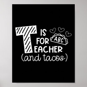 Póster T Es Para Maestro Y Tacos, Regalos Para Maestro Y