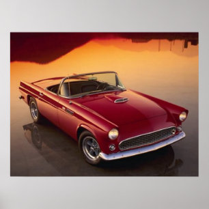 Póster T-Pájaro del rojo del vintage