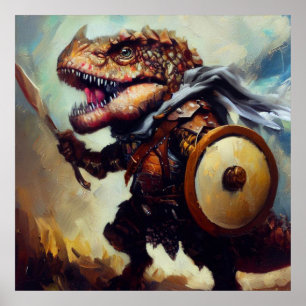Póster T Rex Barbarian