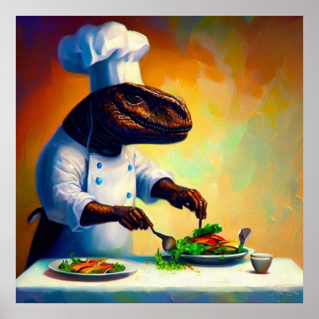 Póster T Rex Chef (Frente)
