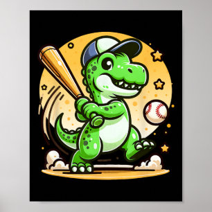 Póster T-rex Dinosaur Golpeando Vender Softll Jugador Chi