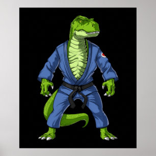 Póster T-Rex Dinosaur Jiu-Jitsu