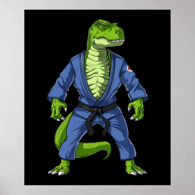 Póster T-Rex Dinosaur Jiu-Jitsu (Frente)