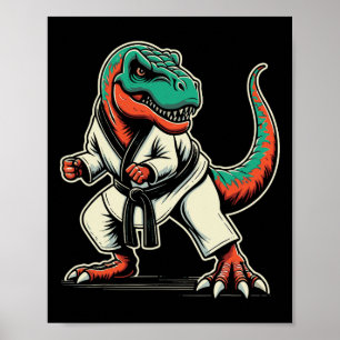 Póster T-rex Dinosaur Karate Artes Marciales Taekwondo
