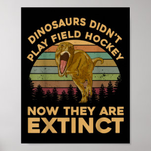 Póster T Rex Dinosaurios No Jugaron Hockey Sobre Césped A