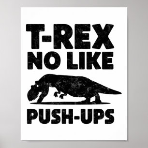 Póster T-rex divertido no le gustan los abdominales gimna