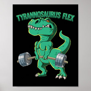 Póster T-rex Gym Bodybuilding Tyrannosaurus Flex