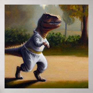 Póster T Rex Jogging