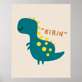 Póster T-rex lindo y personalizado
