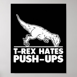 Póster T-rex Oates Push-ups Funny Fitness Workout Guay Gy