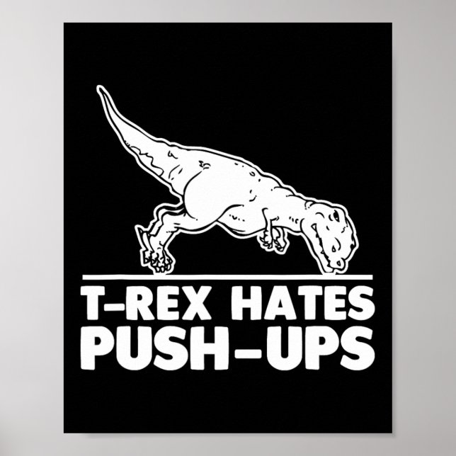 Póster T-rex Oates Push-ups Funny Fitness Workout Guay Gy (Frente)