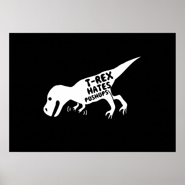 Póster T-Rex odia a Pushups (Frente)