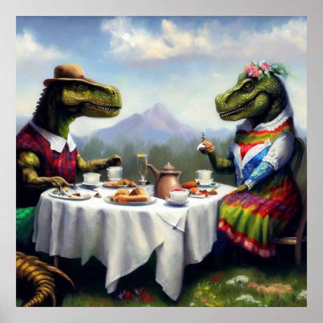 Póster T Rex Picnic (Frente)