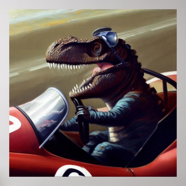 Póster T Rex Racecar (Frente)