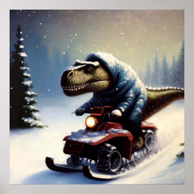 Póster T Rex Snowmobile (Frente)