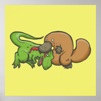 Póster T-rex vs Platypus