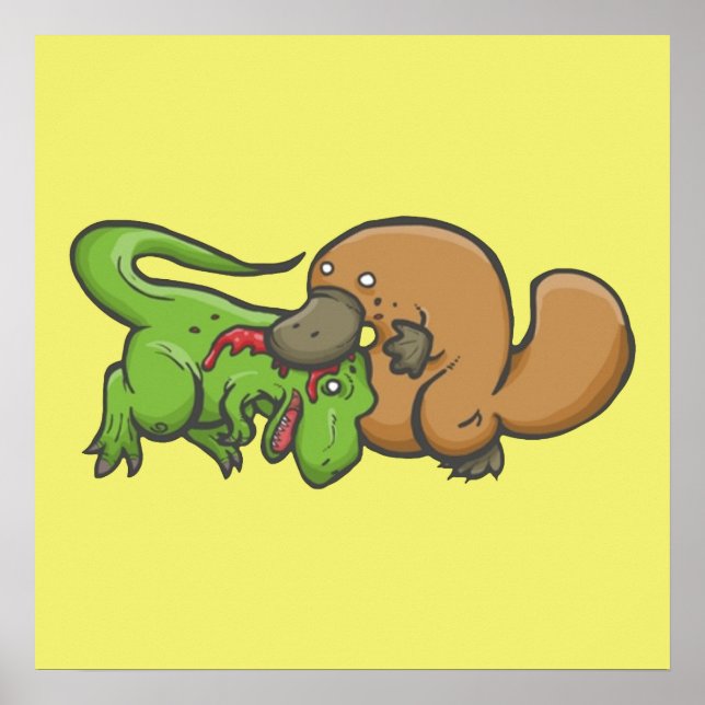 Póster T-rex vs Platypus (Frente)