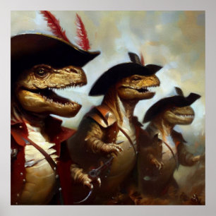 Póster T Rexs Tres Mosqueteros